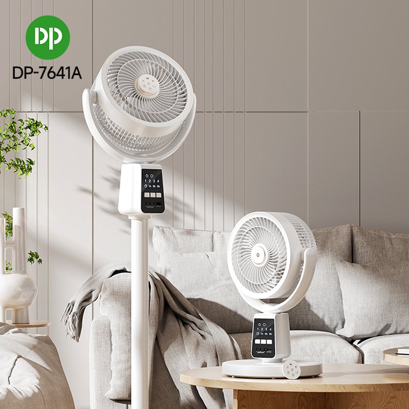 7‘’ Rechargeable Standing Remote Fan with Bulbs-7641A-1