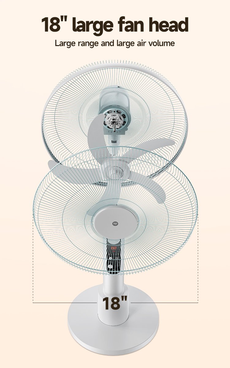 Pedestal Fan 18 inch Rechargeable AC DC Stand Fan with Light-F502AL-detail-3