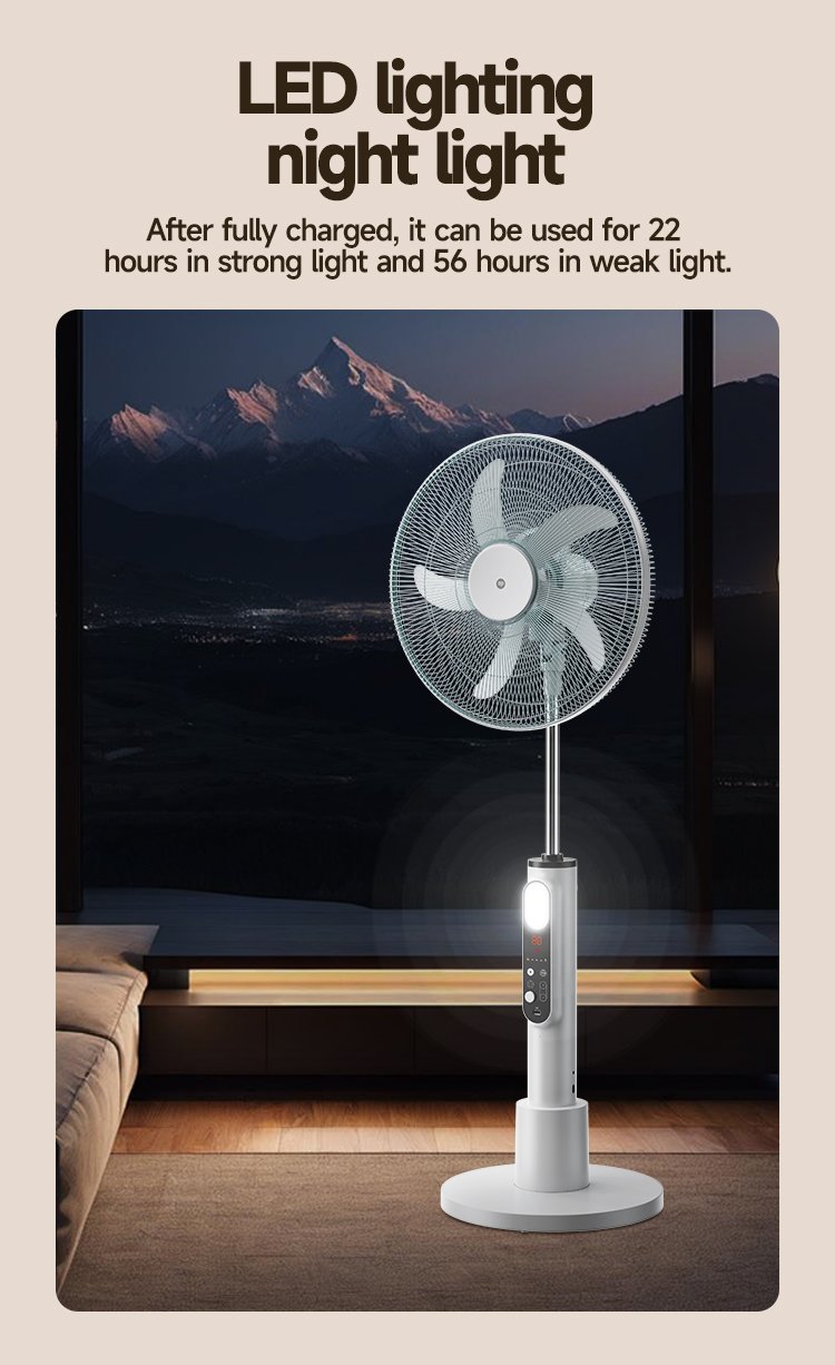 Pedestal Fan 18 inch Rechargeable AC DC Stand Fan with Light-F502AL-detail-7