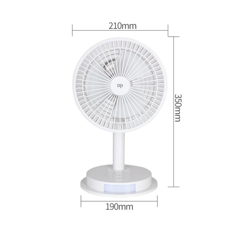 Portable USB Rechargeable Desk Fan with Light DP-7627 - Image 7