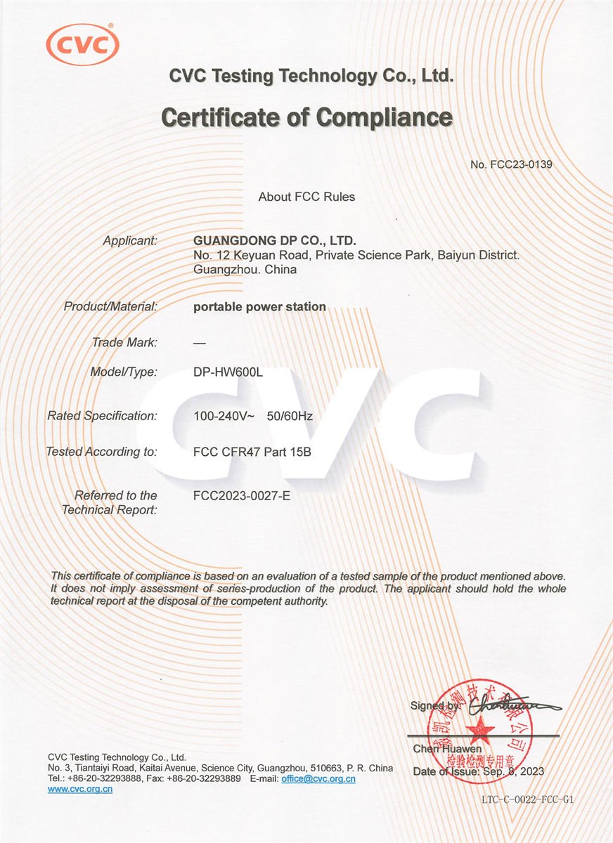 FCC-Certificate