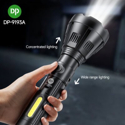 LED Tactical Flashlight Torch with Side Light DP-9193A-4