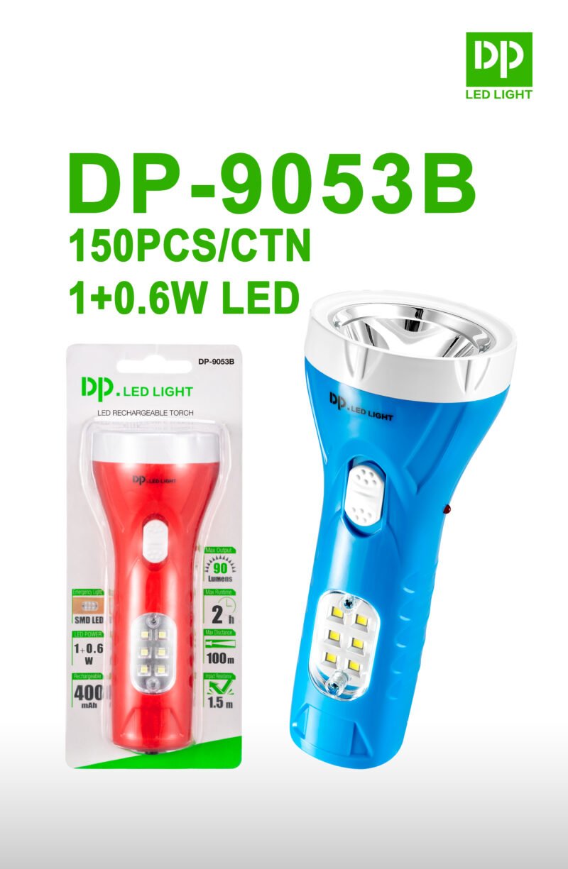 Rechargeable LED Flashlight Torch with Side Light DP-9053B - Image 5