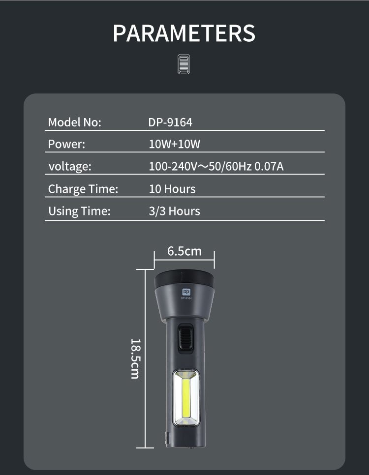 rechargeable flashlight DP-9164-detail (7)