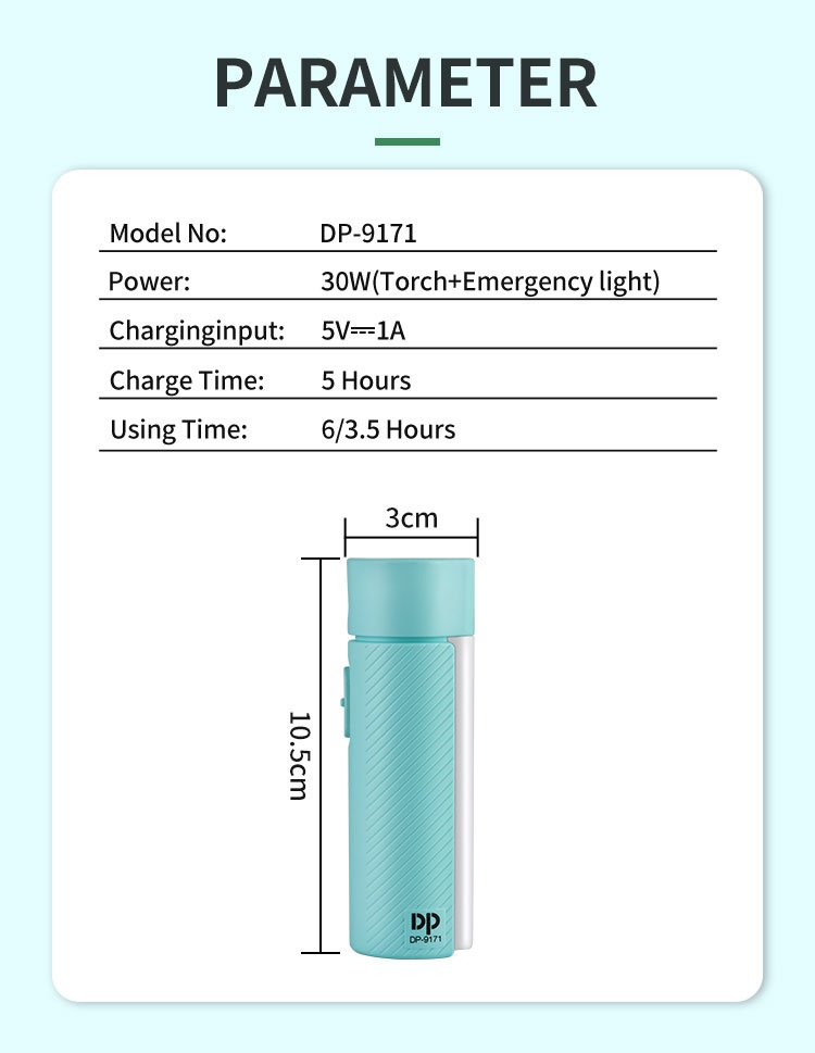 Rechargeable Flashlight DP-9171 detail (8)