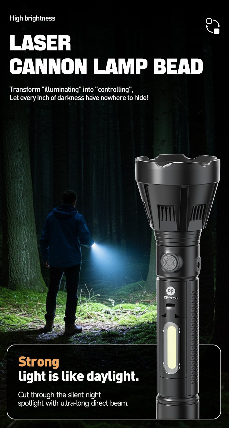 adjustable focus rechargeable flashlight DP-9193B detail (3)