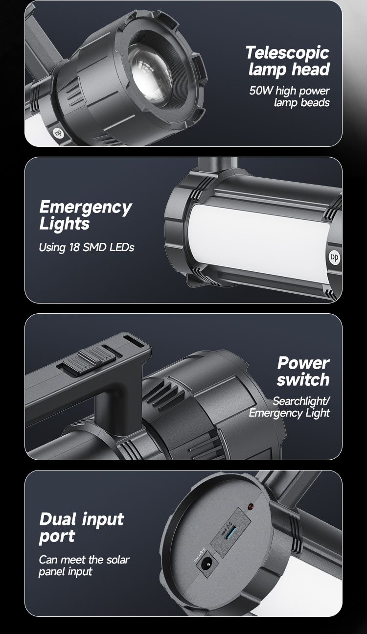 dual-light LED searchlight DP-7341A detail (2)