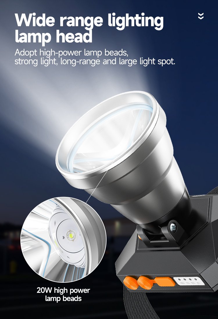 rechargeable LED headlamp DP-7253 detail (2)