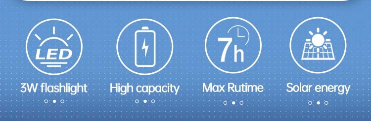 Solar LED Flashlight DP-9185 detail (2)