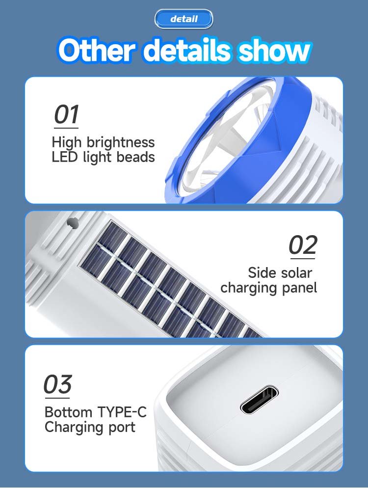 Solar LED Flashlight DP-9185 detail (7)