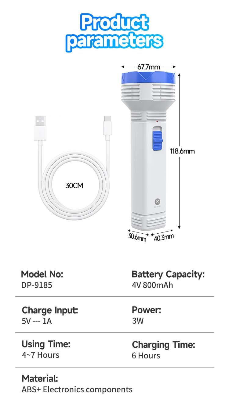 Solar LED Flashlight DP-9185 detail (8)