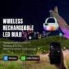 LED camping lantern 7858S with wireless 6.0 chip and audio output for Bluetooth speaker function.
