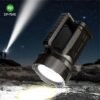 LED search light 7045 projecting a focused high-power beam into the night sky for outdoor searching.