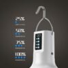 LED camping lantern 7813T featuring a 4-level LED power status indicator displaying 25% to 100% capacity.