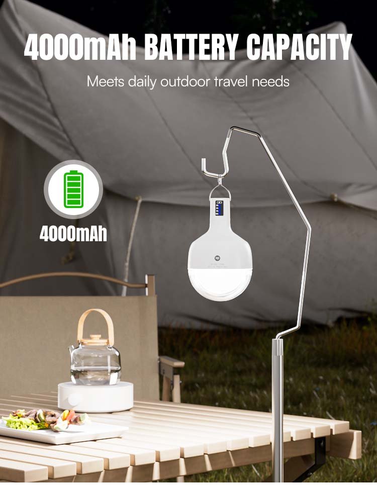 LED camping lantern 7853 equipped with a built-in 4000mAh battery for outdoor power supply.