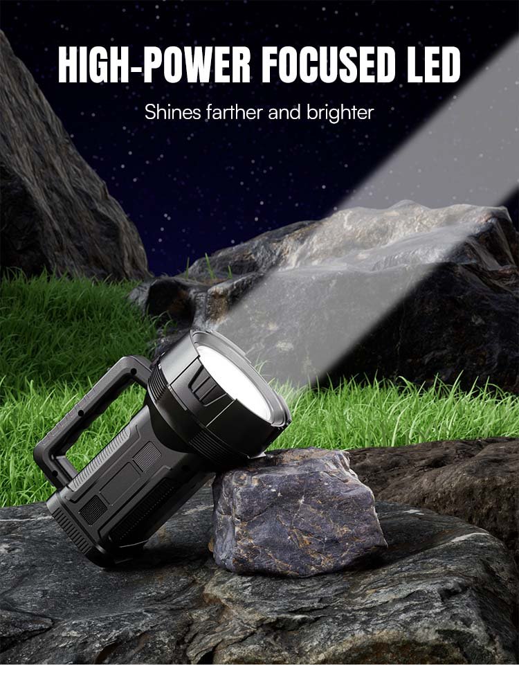 LED search light 7045 projecting a high-power focused beam.