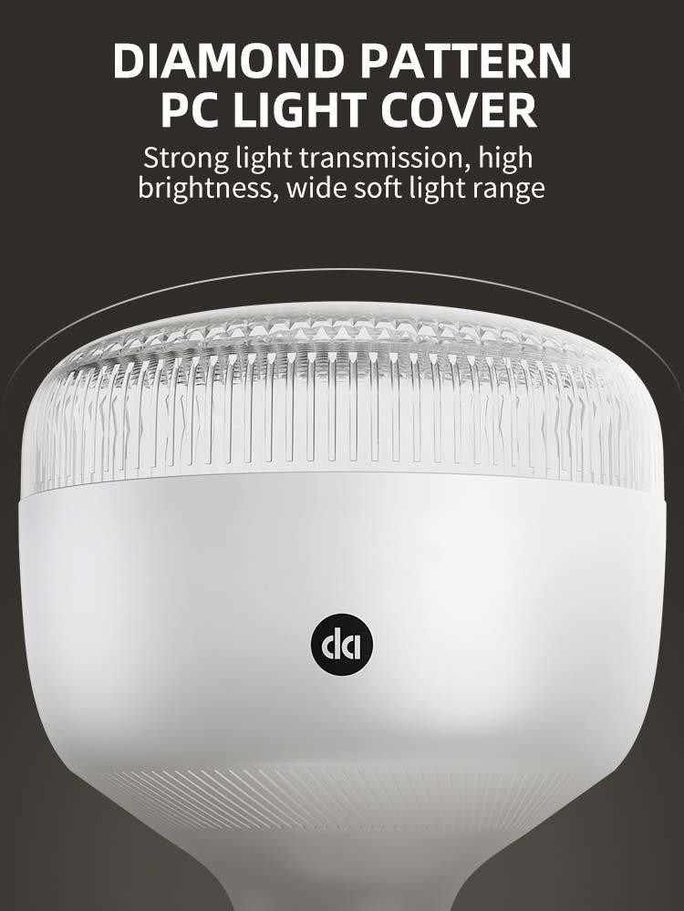 Solar LED bulb 7813T utilizing a diamond pattern PC light cover for light transmission.