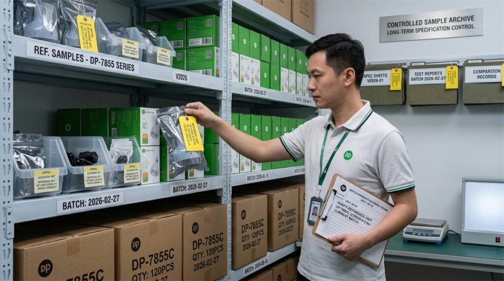 Retained golden samples and version records are stored for future repeat-order comparisons.