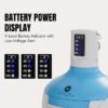 LED camping lantern 7860 and 7861 featuring a 4-level battery power display with low-voltage alert.