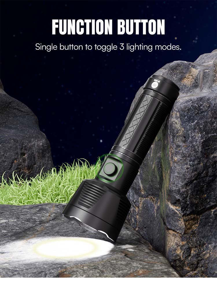 black cree led rechargeable flashlight 500 lumens 3 switch mode Police Security Pentacle Focus LED Flashlight is a professional Husky 500 Lumen Virtually Unbreakable