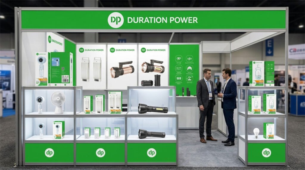 A private-label product family uses consistent branding across several rechargeable categories.