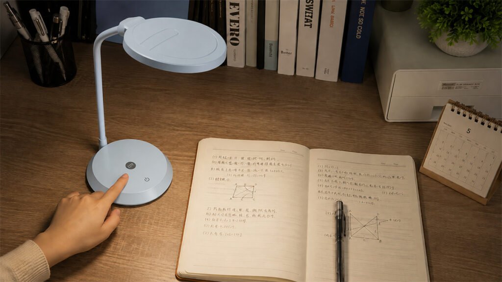 A rechargeable desk lamp separates brightness and color-temperature controls for easier daily use.