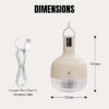 Dimensions of LED camping lantern 7813S showing 100mm width, 150mm height, and 30cm Type-C cable.